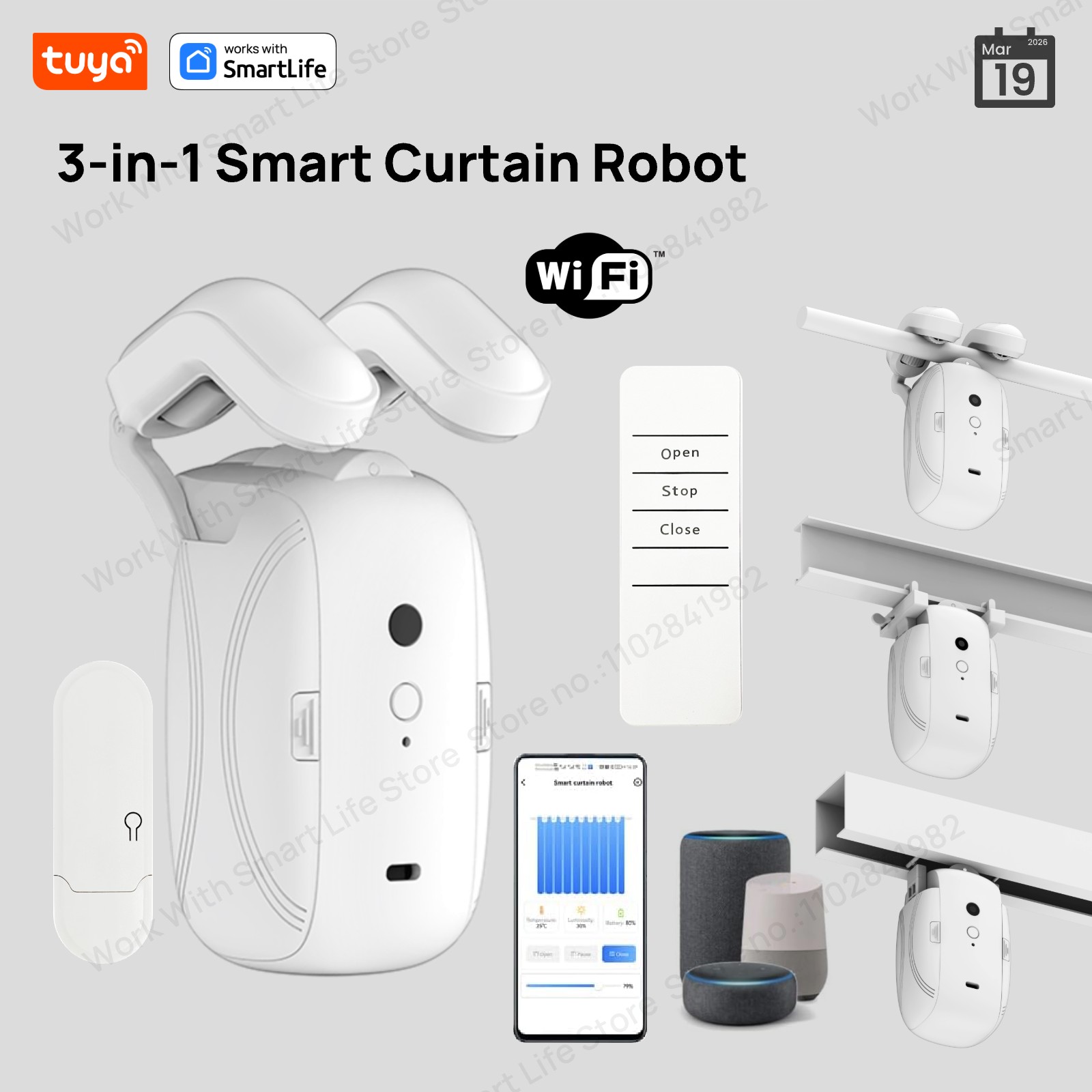 Smart Curtain Robot - 1/2 Stück Tuya Smart WiFi Vorhangroboter