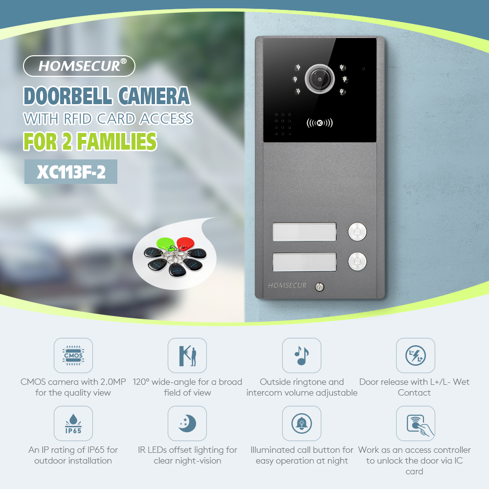 Video Doorbell - 4-Draht XC113F-2 HD-Türklingelkamera für den Außenbereich,