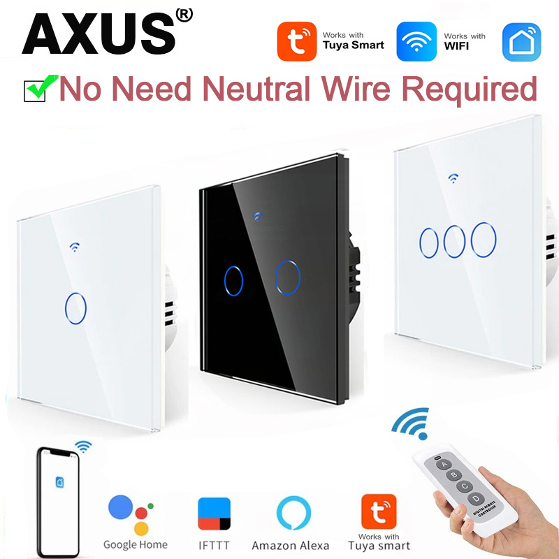 Smart Home Lighting Control - AXUS EU WLAN-Smart-Lichtschalter ohne Neutralleiter, Touch-Schalter