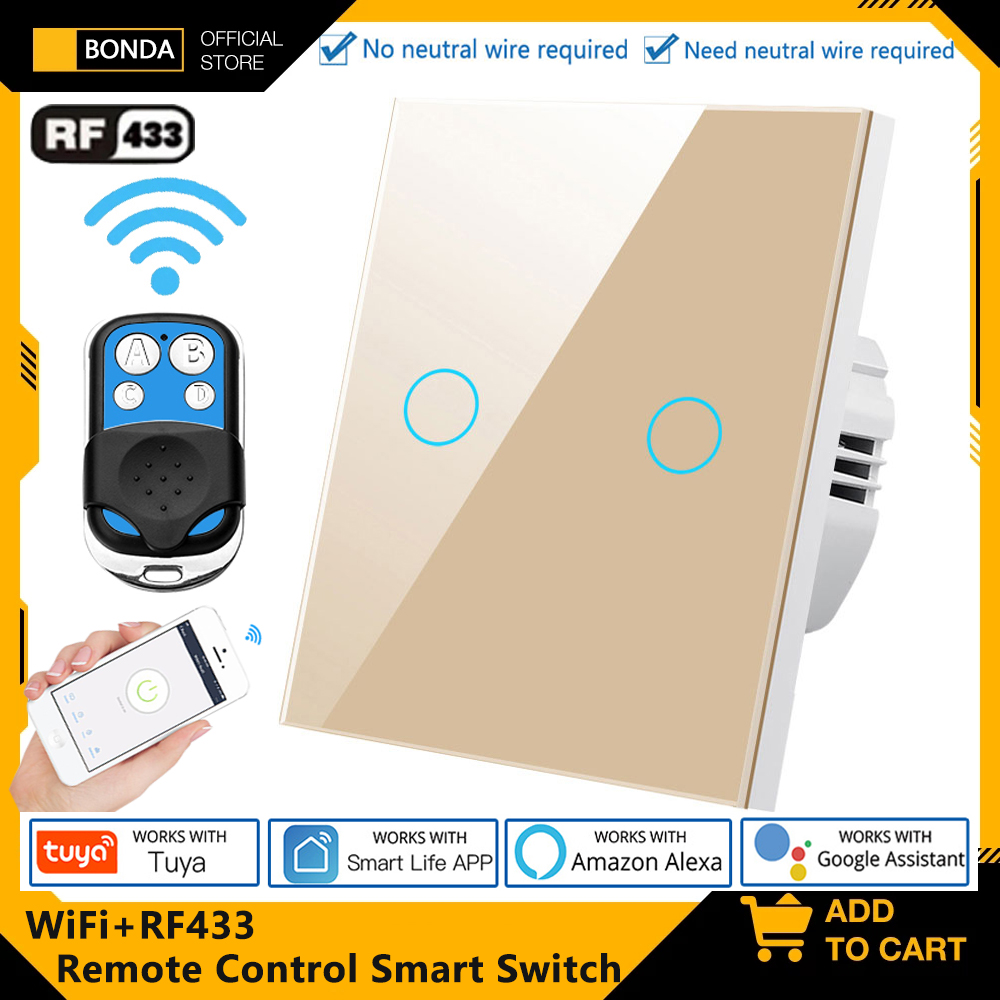 Smart Home Lighting Control - Tuya EU WiFi+RF433 Smart Fernbedienung Schalter