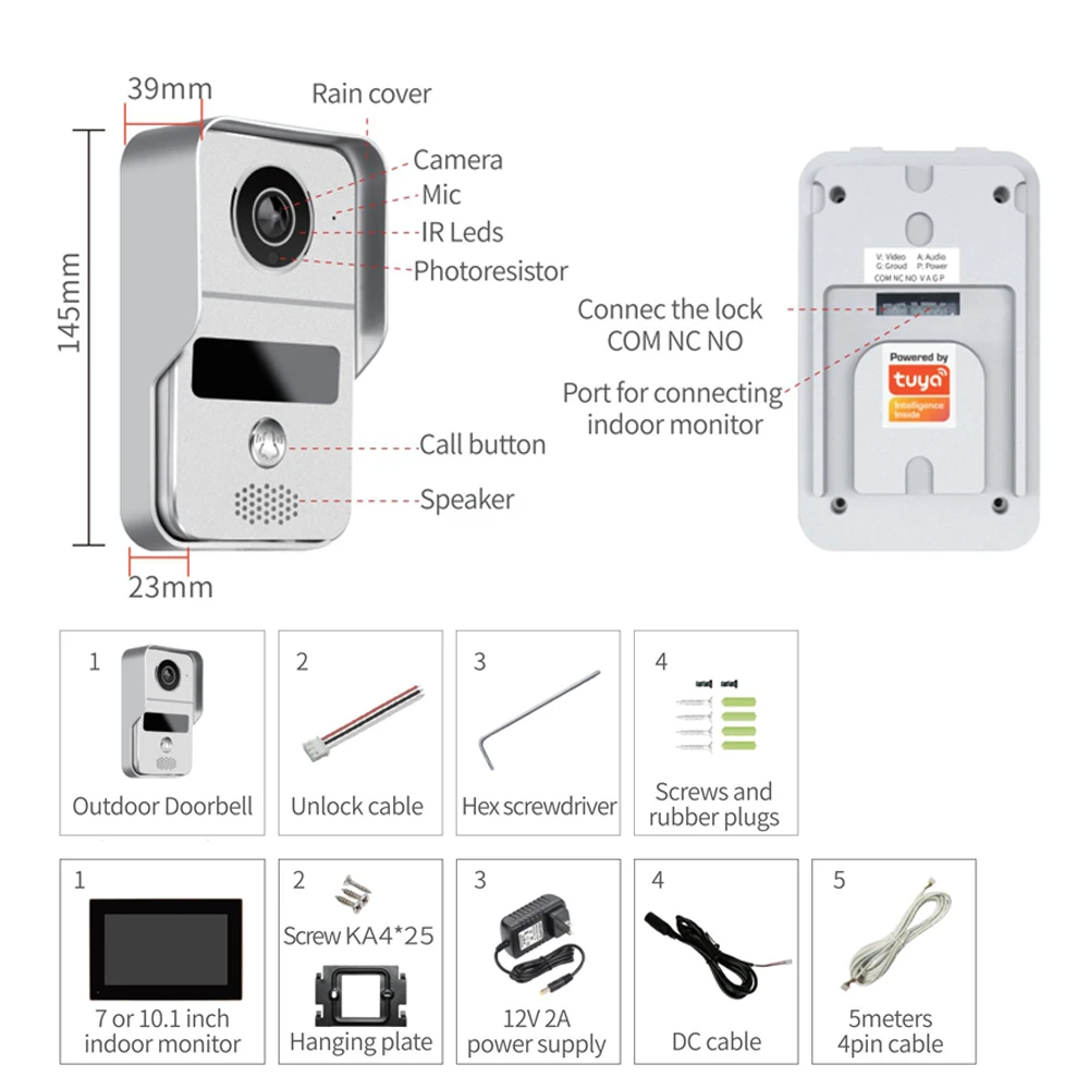 Türsprechanlage mit 10,1 Zoll  – Video Doorbell Bewertung und Preis